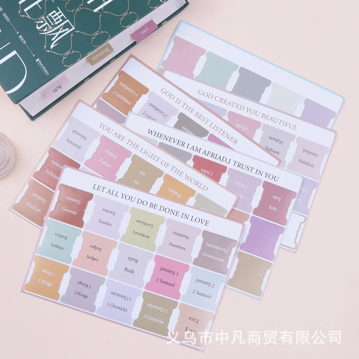 6 Sheets(90pcs) Bible Tabs Large Print And Easy-To-Read Bible Journaling Supplies Self-Adhesive Index Label Sticker Stationery