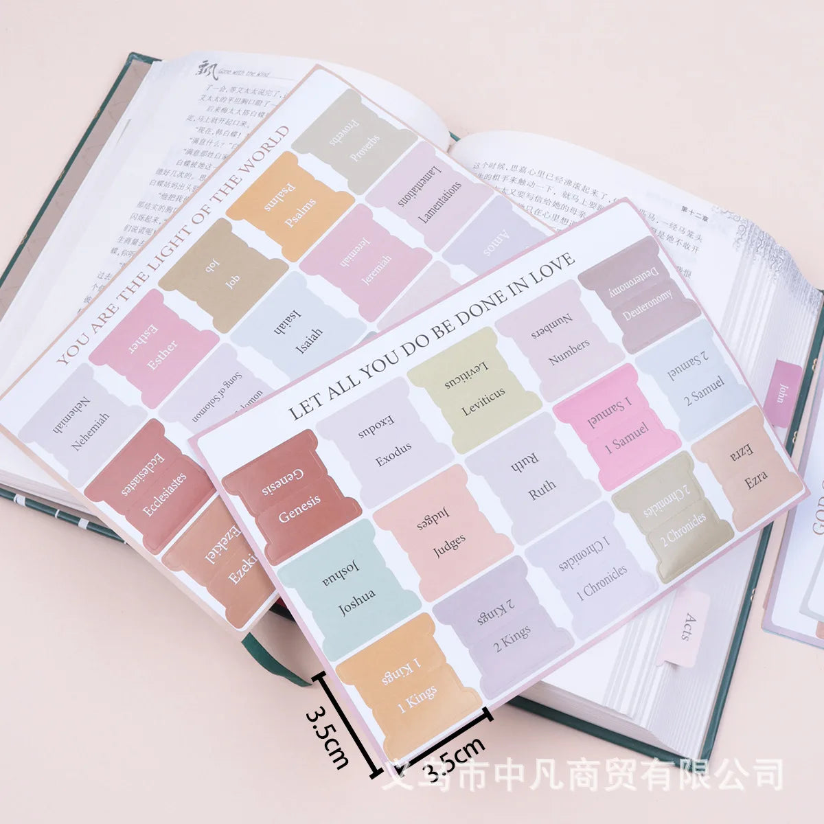 6 Sheets(90pcs) Bible Tabs Large Print And Easy-To-Read Bible Journaling Supplies Self-Adhesive Index Label Sticker Stationery