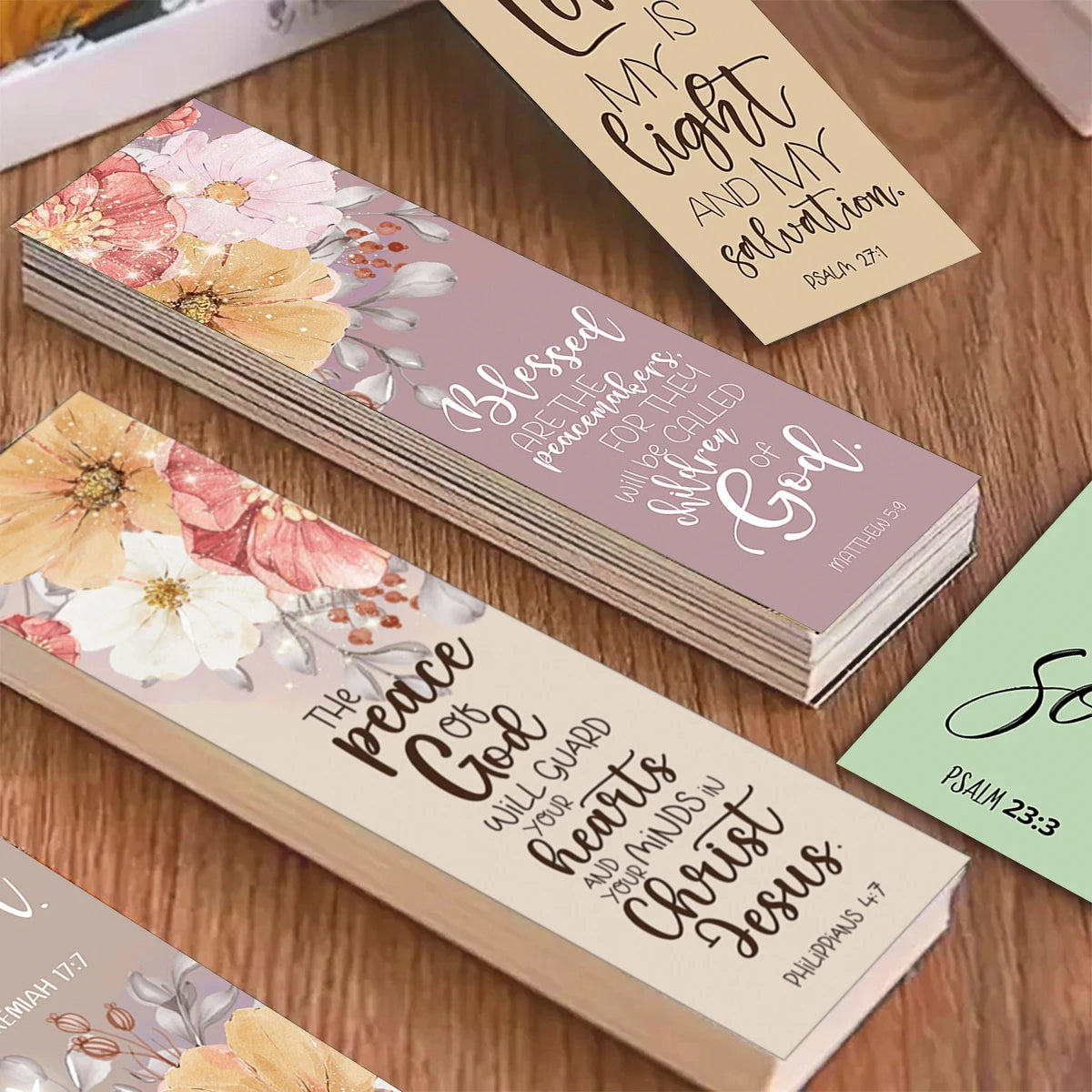 30pcs Flora Inspirational Bible Bookmarks,Scripture Verses Cards Christian Gift,Bible Study Supplies,Prayer Journal Accessories