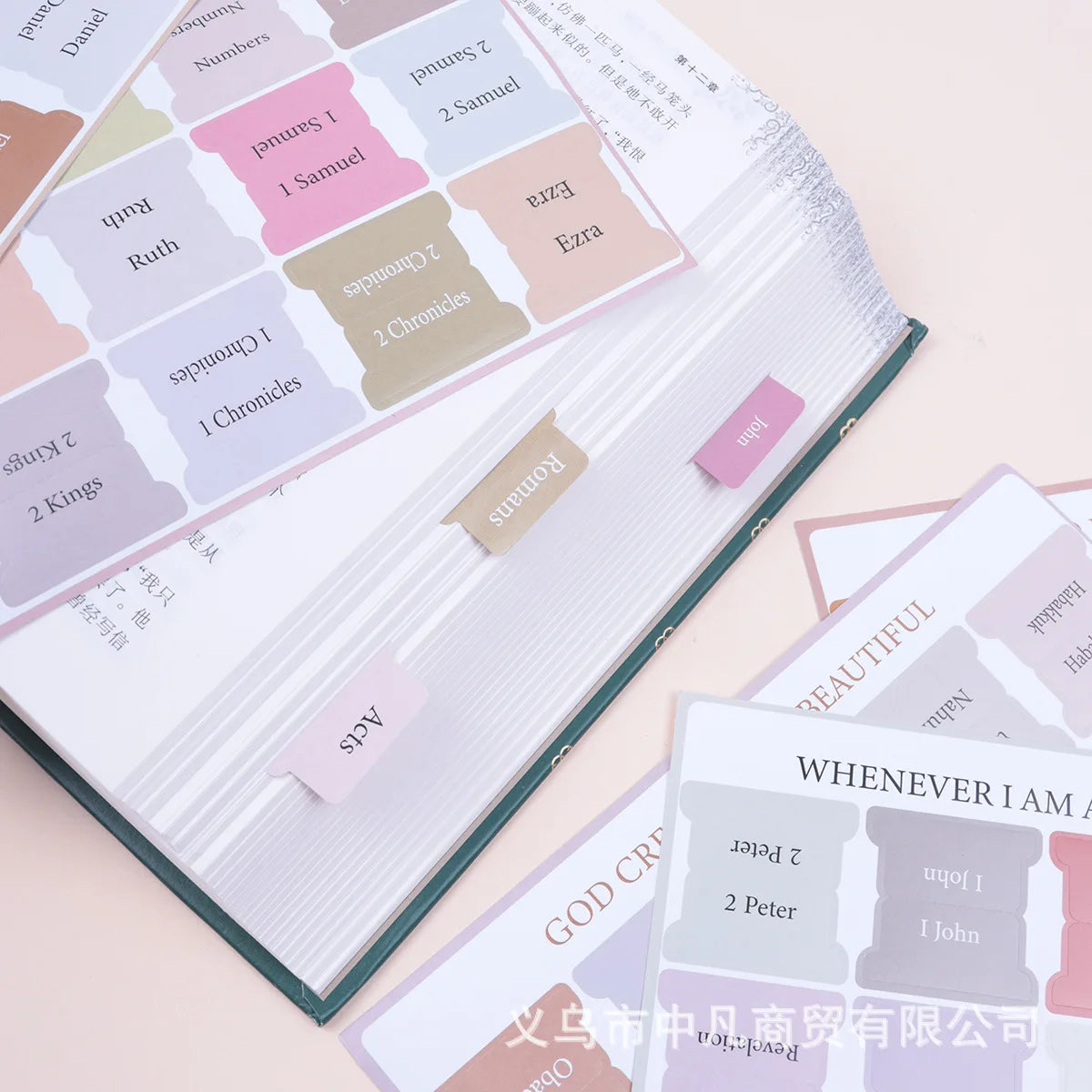 6 Sheets(90pcs) Bible Tabs Large Print And Easy-To-Read Bible Journaling Supplies Self-Adhesive Index Label Sticker Stationery